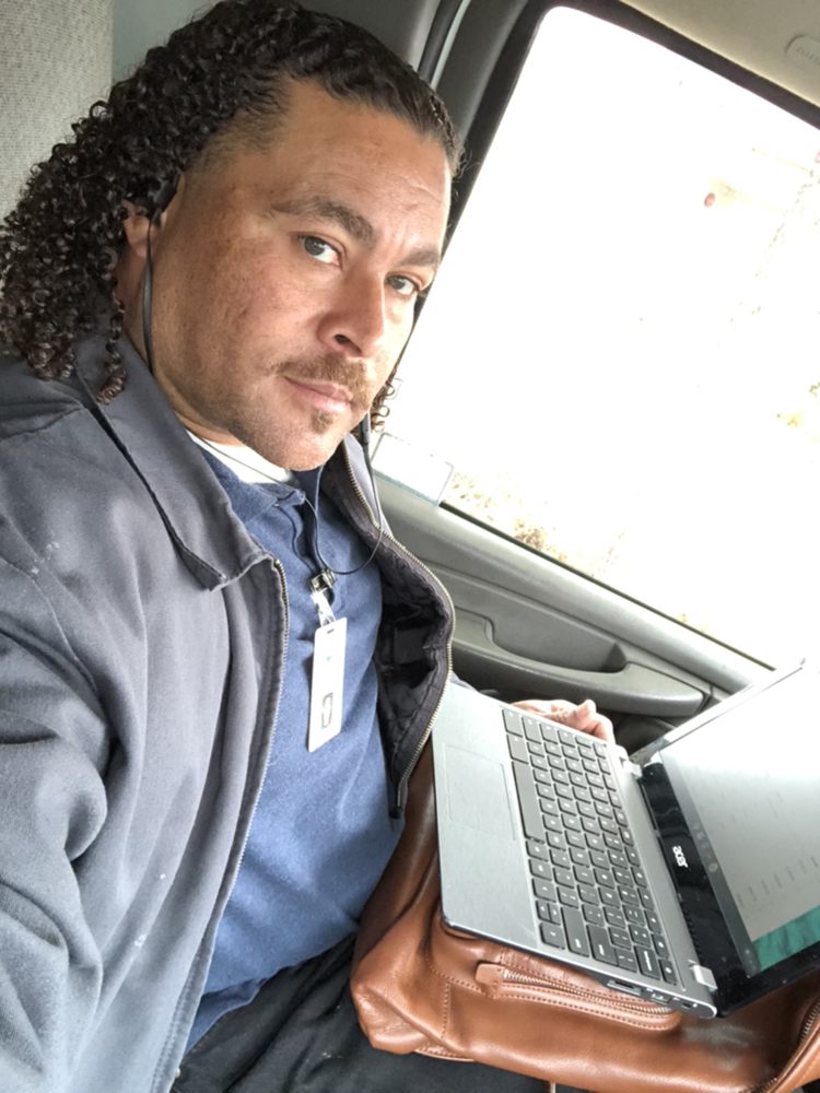 Gabriel, owner of E-fficient HVAC & Refrigeration, preparing a job estimate